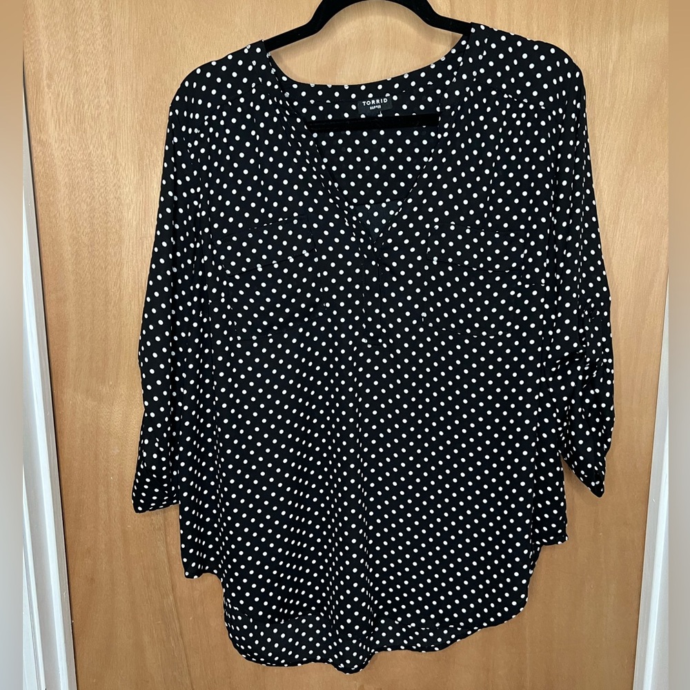 Torrid Harper polka dot shirt